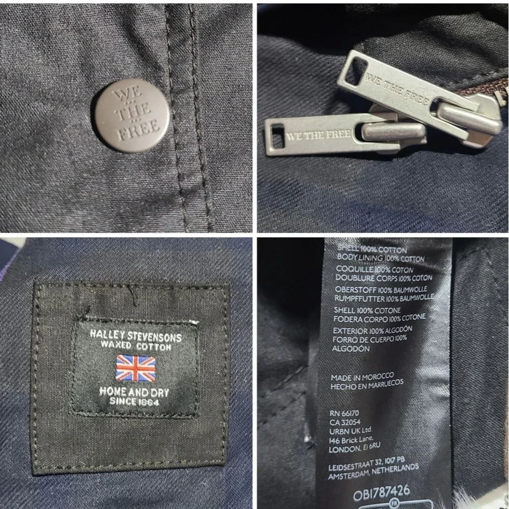 Free People Black Utility Jacket with Cream Lining - Picture 14 of 14